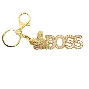 Purse charm Keychain Boss in Crystal